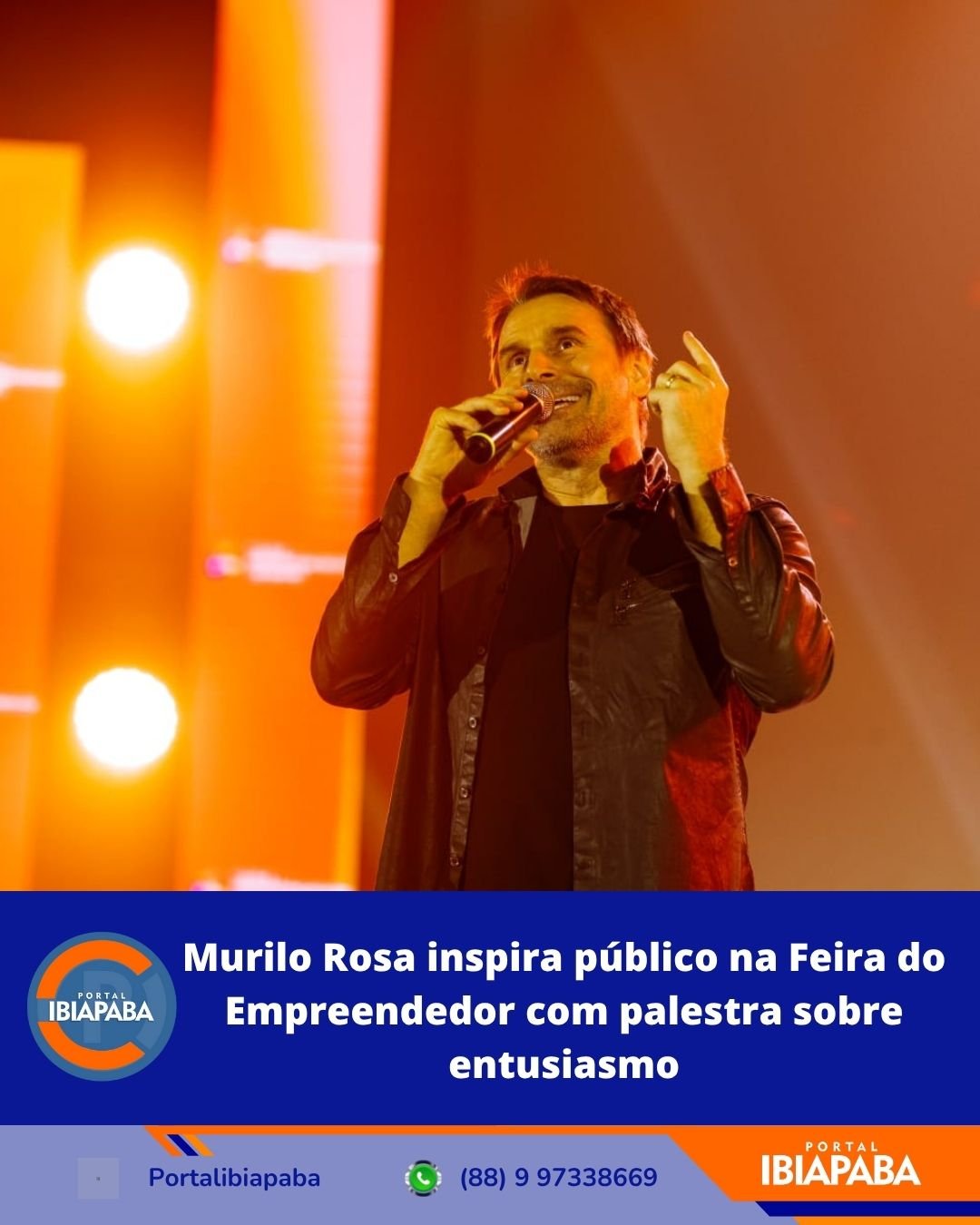Murilo Rosa inspira público na Feira do Empreendedor com palestra sobre entusiasmo